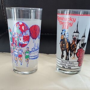 1988 ky derby glass and 1987ky Derby festival glass
